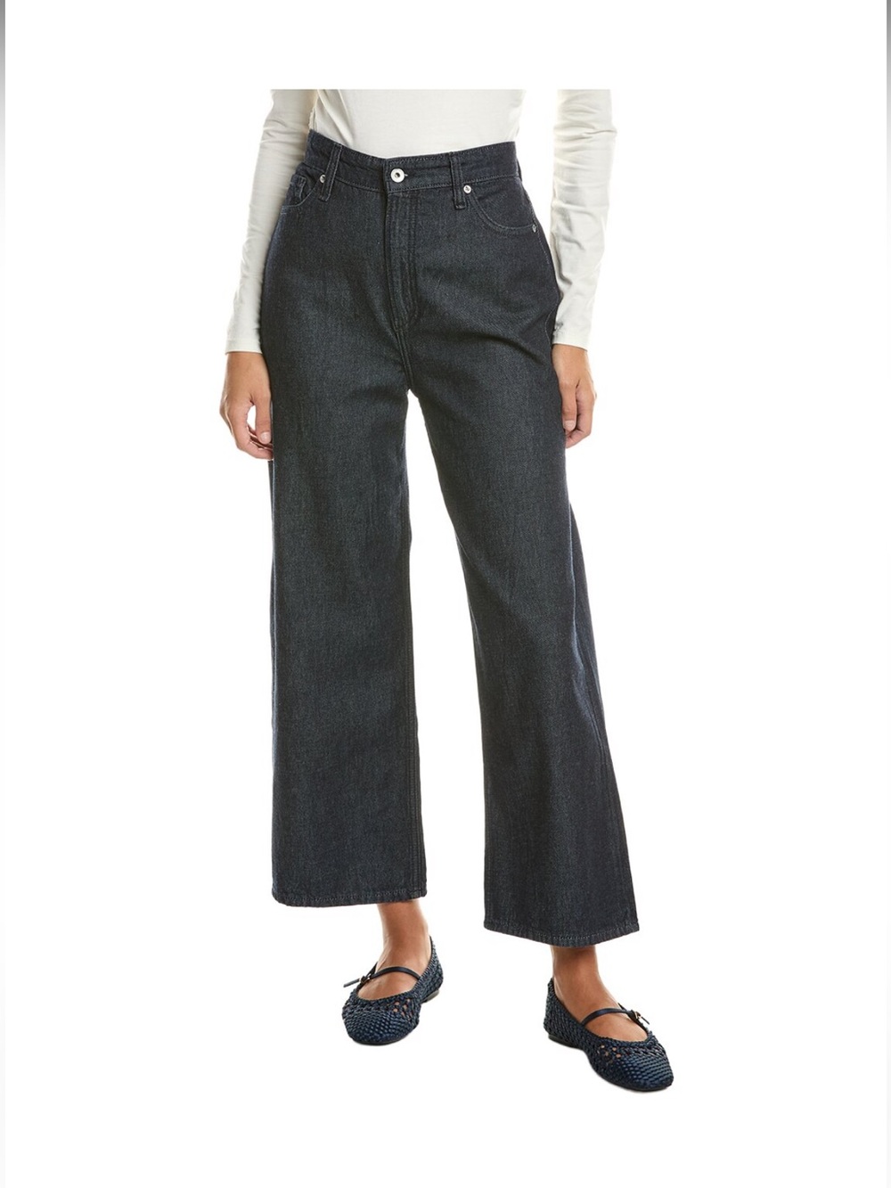 NWT rag & bone Wide-Leg High-Rise Jeans in Dark Indigo